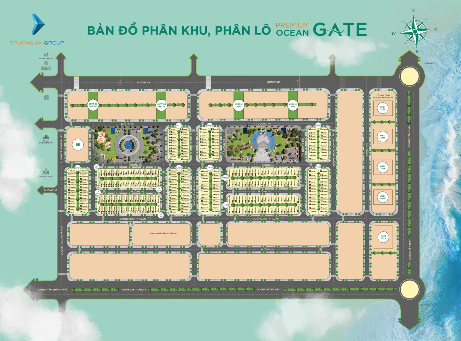 mặt bằng phân lô dự án premium ocean gate bình sơn